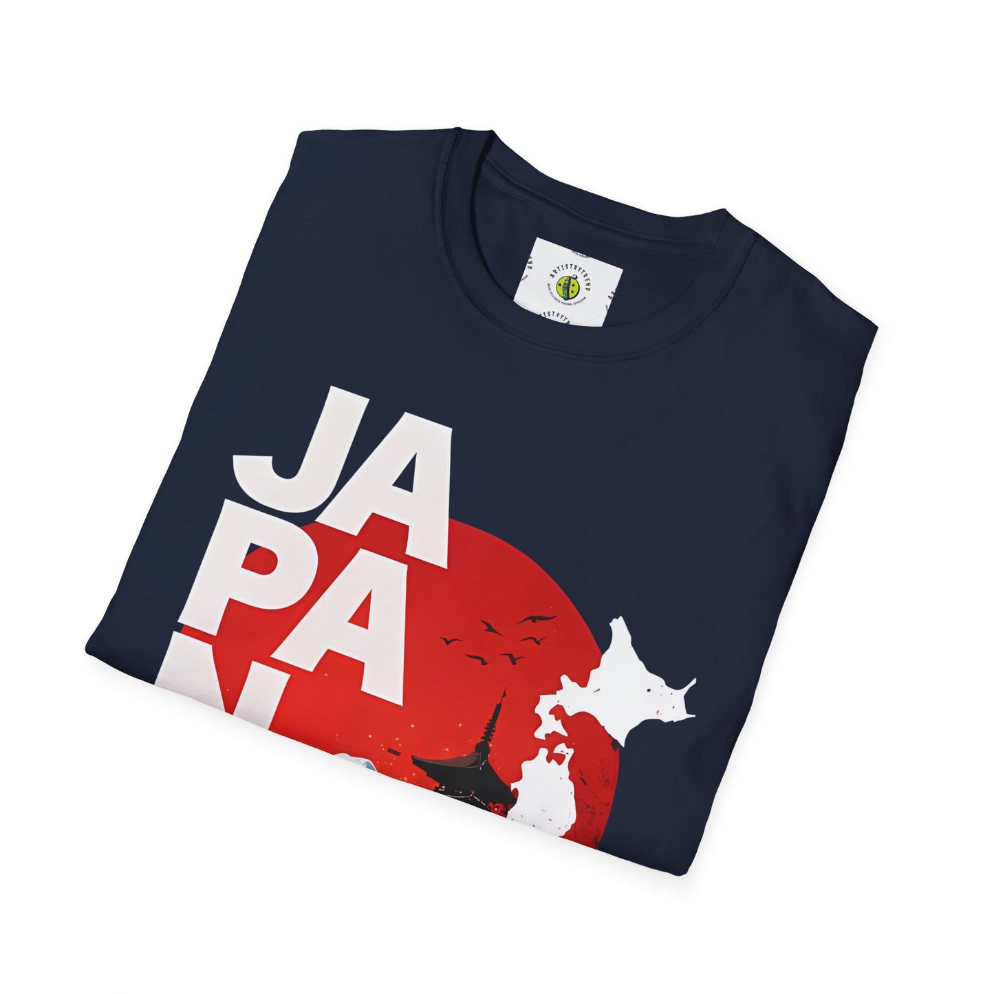 Japan Red Sun Mountain Blossom T-Shirt | Mount Fuji Sakura Graphic