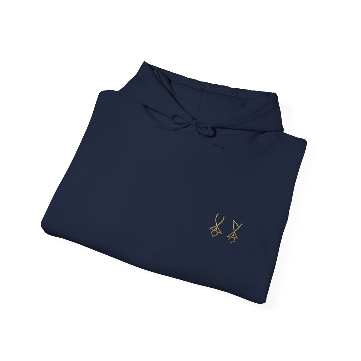 limited edition Minimalist Symbol Hoodie - Men Bold Design with X on Sleeve, Subtle Chest Symbol, Heavy Blend Sweatshirt, Unique Apparel, Men’s Hoodie