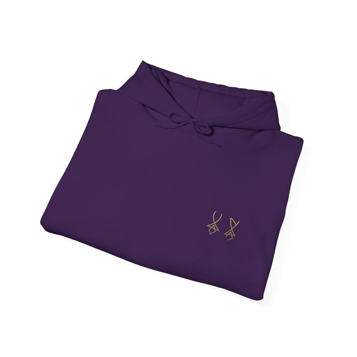 limited edition Minimalist Symbol Hoodie - Men Bold Design with X on Sleeve, Subtle Chest Symbol, Heavy Blend Sweatshirt, Unique Apparel, Men’s Hoodie