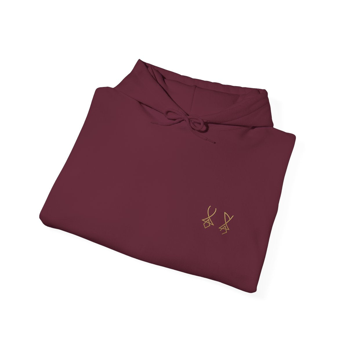 limited edition Minimalist Symbol Hoodie - Bold Design with X on Sleeve, Subtle Chest Symbol, Heavy Blend Sweatshirt, Unique Apparel