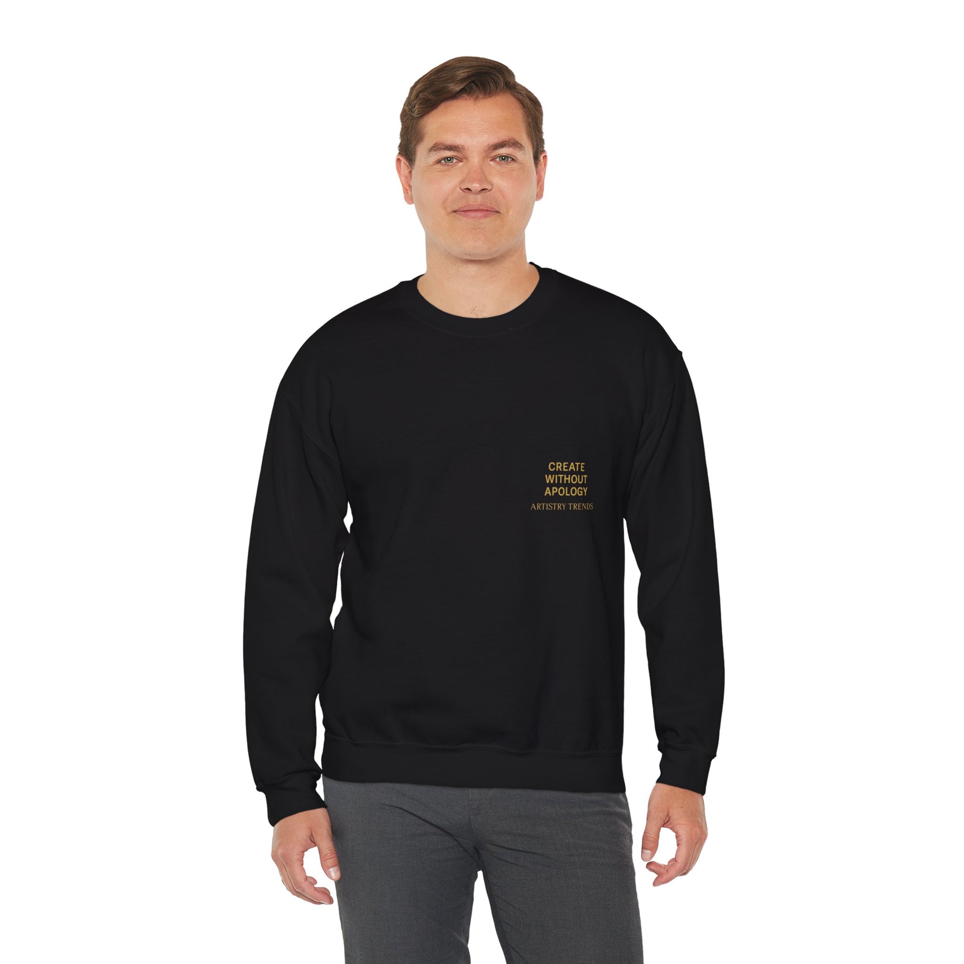 Create Without Apology Streetwear Crewneck Sweatshirt for Men