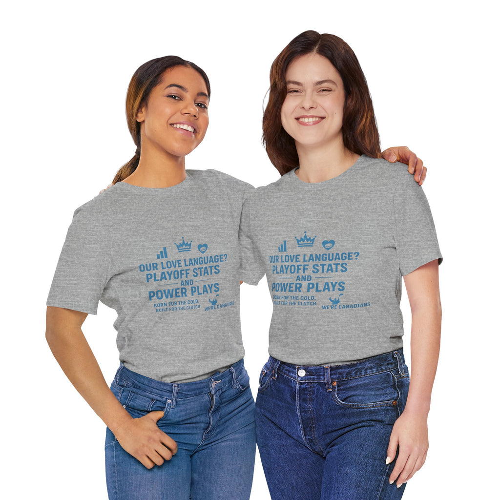 Hockey Love Language Tee, Unisex Sports T-Shirt, Canadian Pride Apparel, Gift for Hockey Fans, Winter Sports Clothing