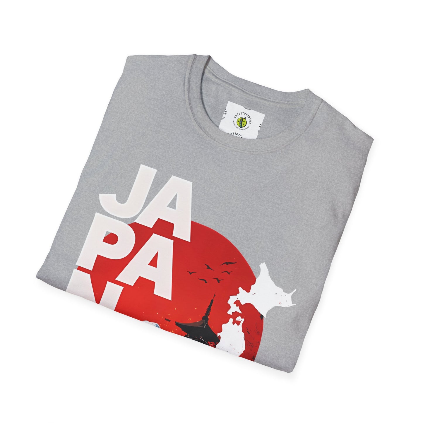 Japan Red Sun Mountain Blossom T-Shirt | Mount Fuji Sakura Graphic