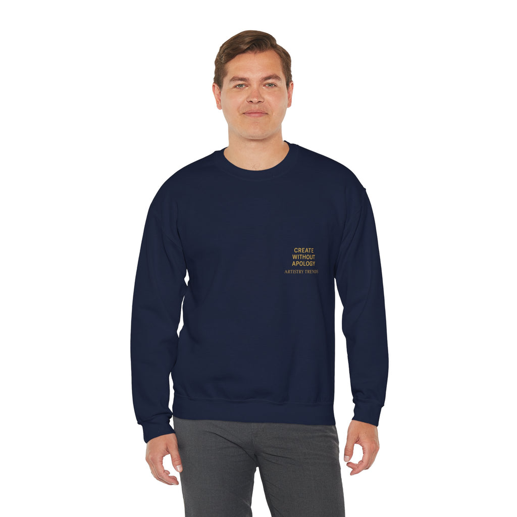 Create Without Apology Streetwear Crewneck Sweatshirt for Men