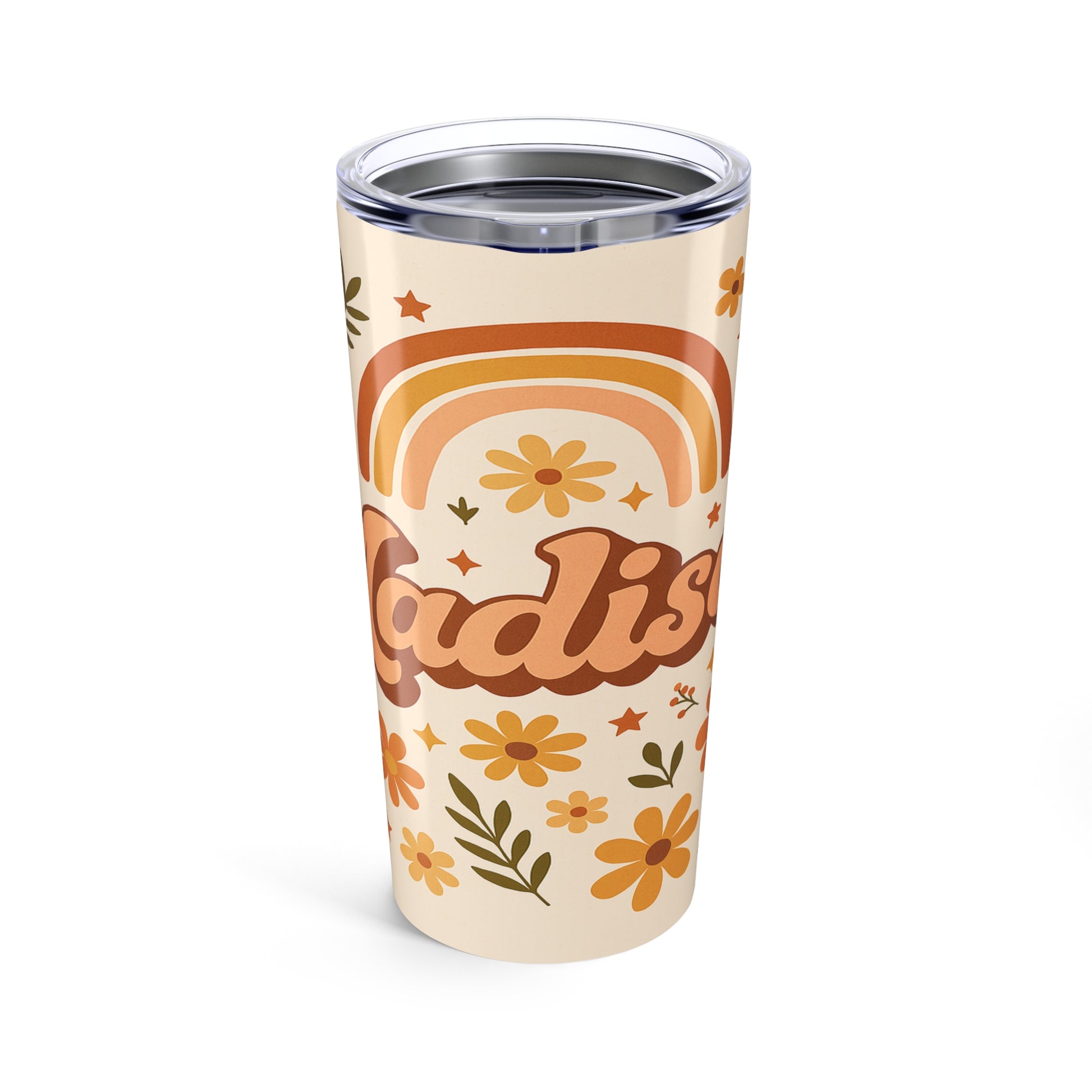 Boho Floral Tumbler 20oz - Eco-Friendly Travel Mug, Stylish Water Bottle, Vintage Flower Design, Perfect Gift for Her, Morning Coffee