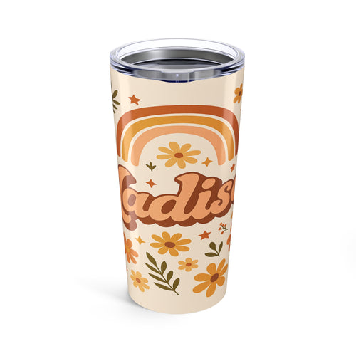 Boho Floral Tumbler 20oz - Eco-Friendly Travel Mug, Stylish Water Bottle, Vintage Flower Design, Perfect Gift for Her, Morning Coffee