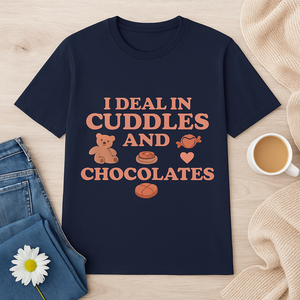 Unisex " I deal In Cuddles and Chocolate " Softstyle T-Shirt