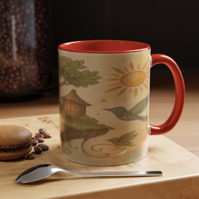 Whimsical Nature Coffee Mug, Cozy Tree House Design, Perfect Gift for Nature Lovers, Home Decor, Unique Tea Cup, Art Mug