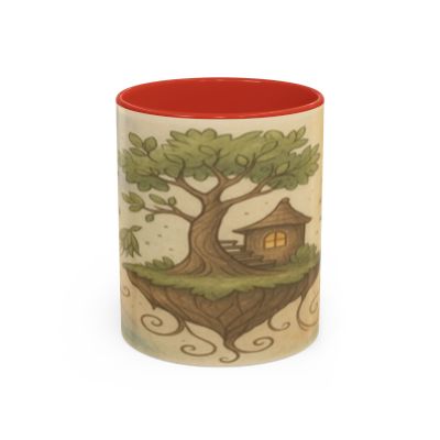 Whimsical Nature Coffee Mug, Cozy Tree House Design, Perfect Gift for Nature Lovers, Home Decor, Unique Tea Cup, Art Mug