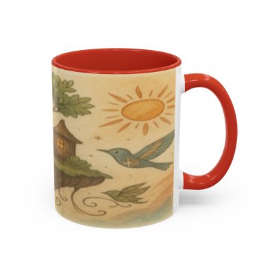 Whimsical Nature Coffee Mug, Cozy Tree House Design, Perfect Gift for Nature Lovers, Home Decor, Unique Tea Cup, Art Mug