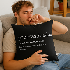 Procrastination Definition Pillow