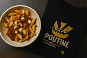 Funny Poutine Unisex Long Sleeve Tee for Girlfriend, Canadian Food Gift, Comfortable Cotton Tee, Foodie Shirt, Unique Graphic Top