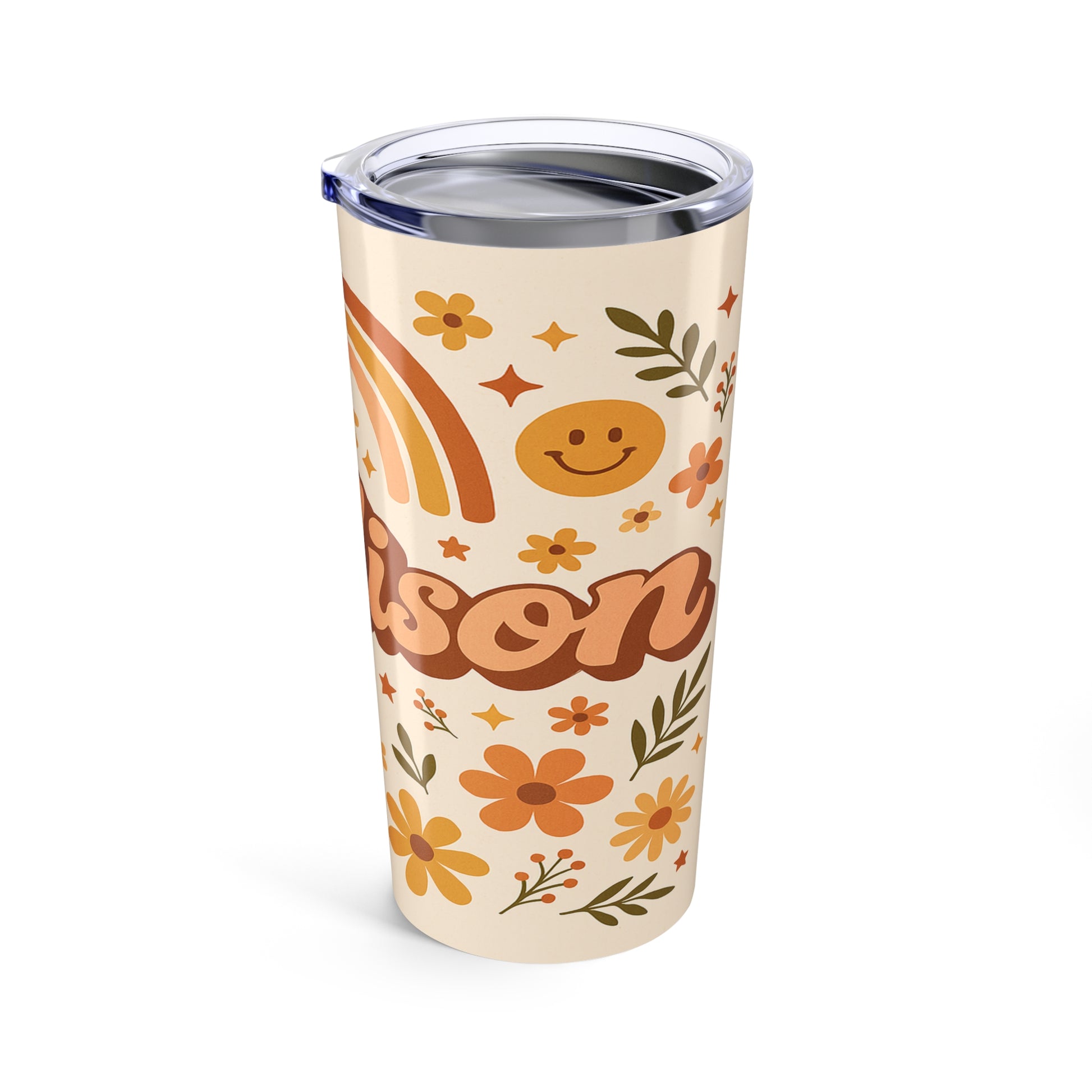 Boho Floral Tumbler 20oz - Eco-Friendly Travel Mug, Stylish Water Bottle, Vintage Flower Design, Perfect Gift for Her, Morning Coffee