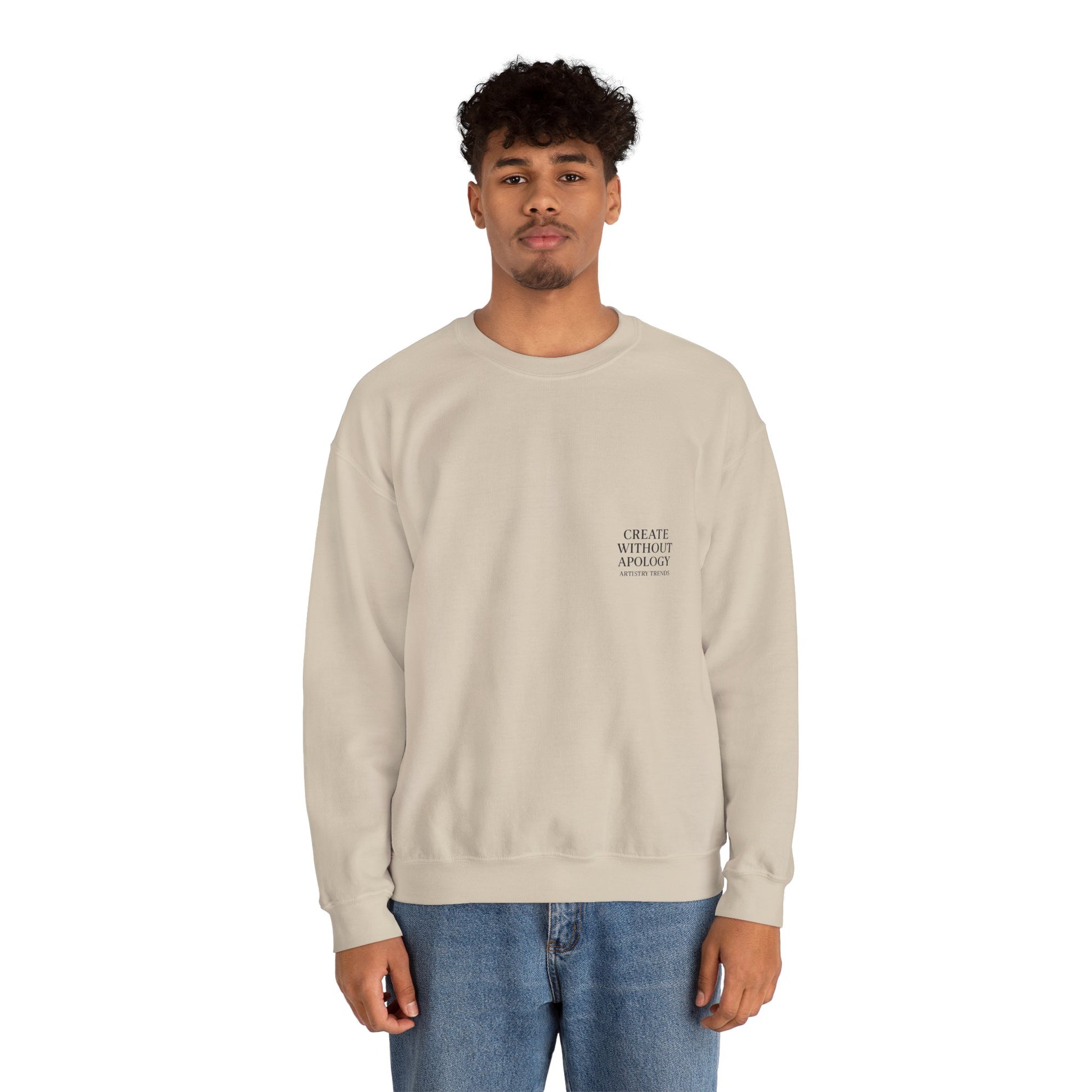 Create Without Apology Streetwear Crewneck Sweatshirt for Men