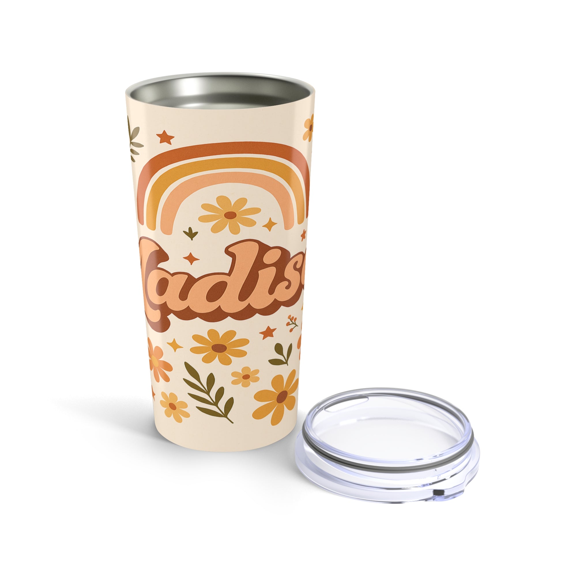Boho Floral Tumbler 20oz - Eco-Friendly Travel Mug, Stylish Water Bottle, Vintage Flower Design, Perfect Gift for Her, Morning Coffee