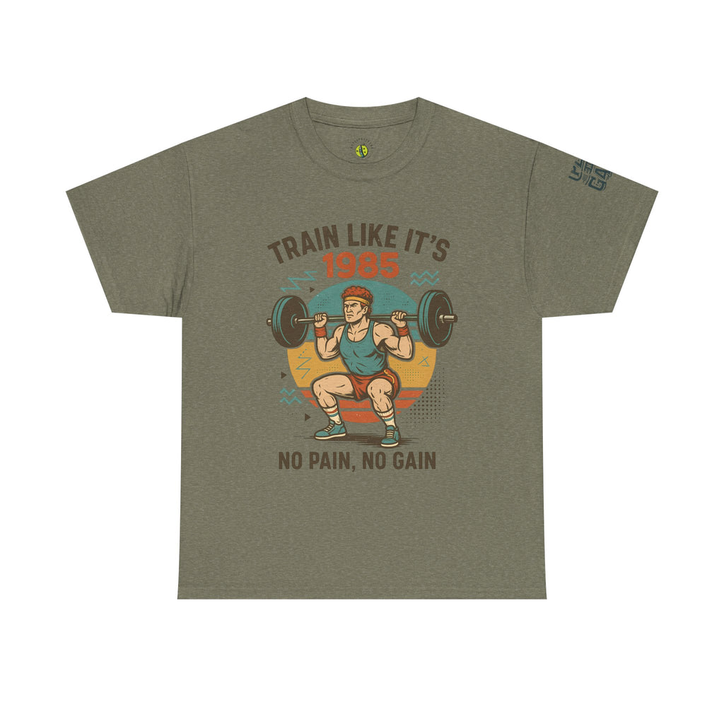 Vintage Fitness Tee - Train Like It's 1985, Gym Shirt, Workout Apparel, Motivational T-Shirt, Fitness Gift, Retro Style
