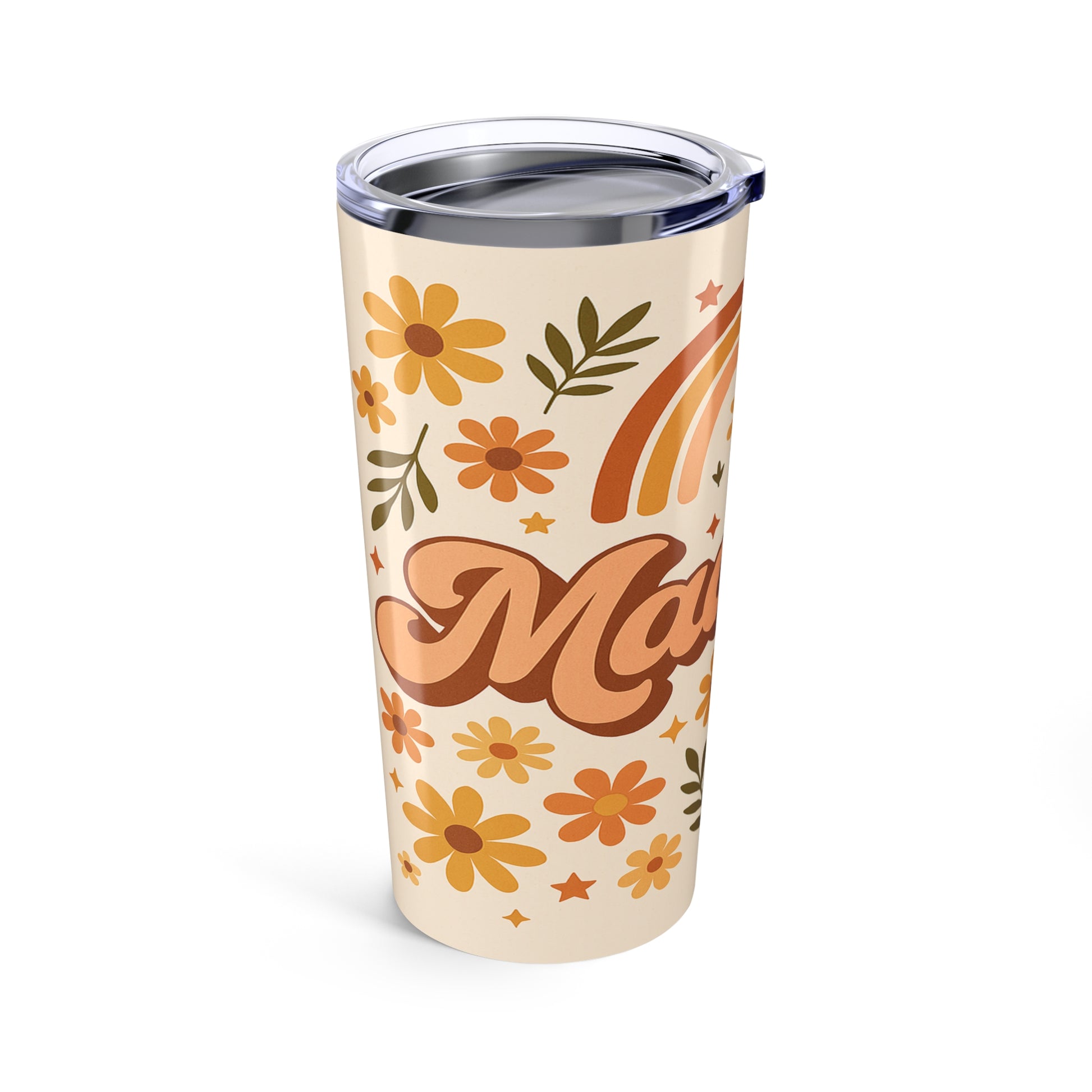 Boho Floral Tumbler 20oz - Eco-Friendly Travel Mug, Stylish Water Bottle, Vintage Flower Design, Perfect Gift for Her, Morning Coffee
