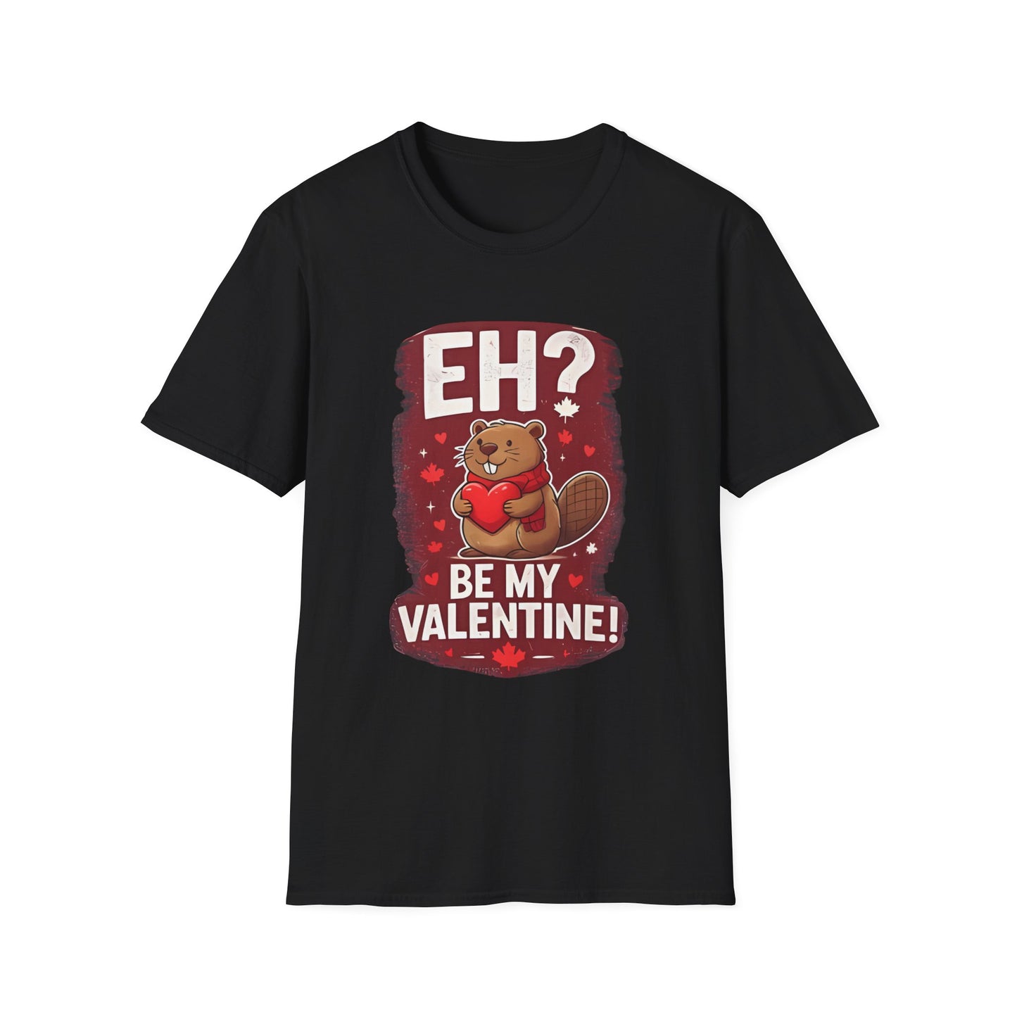 Eh? Be My Valentine Beaver T-Shirt | Valentine Beaver Heart Design