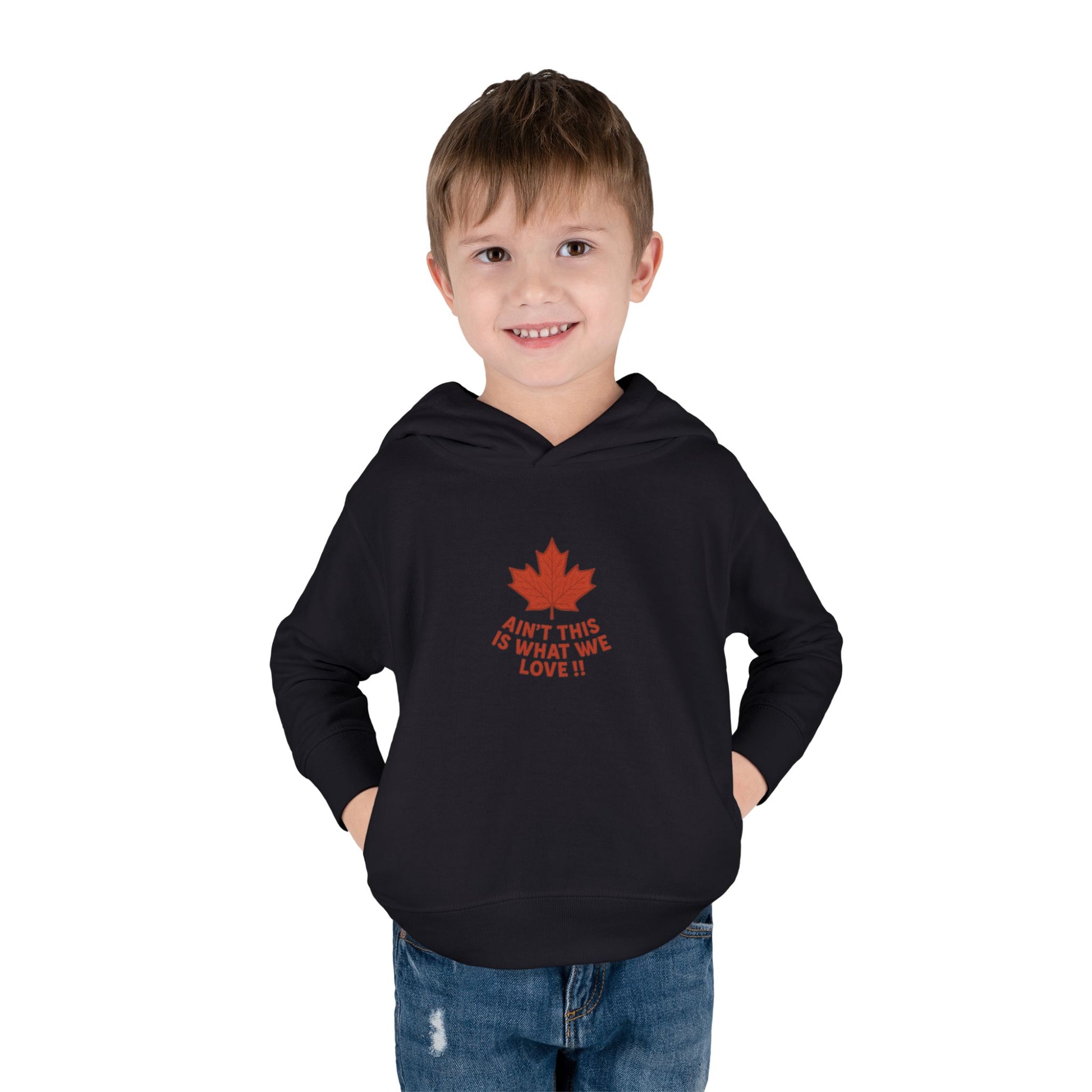 Toddler Fleece Hoodie, Team Canada Love Maple Chested Bold Humour Pullover