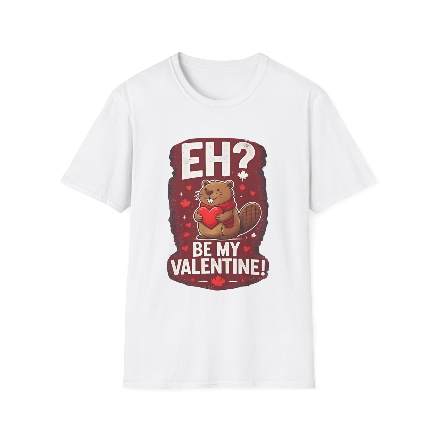 Eh? Be My Valentine Beaver T-Shirt | Valentine Beaver Heart Design