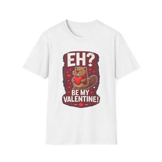 Eh? Be My Valentine Beaver T-Shirt | Valentine Beaver Heart Design